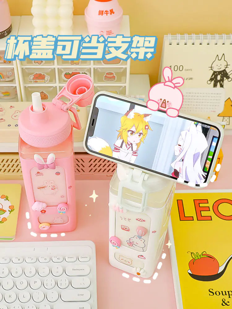 Cute Plastic Straw Sports Cup