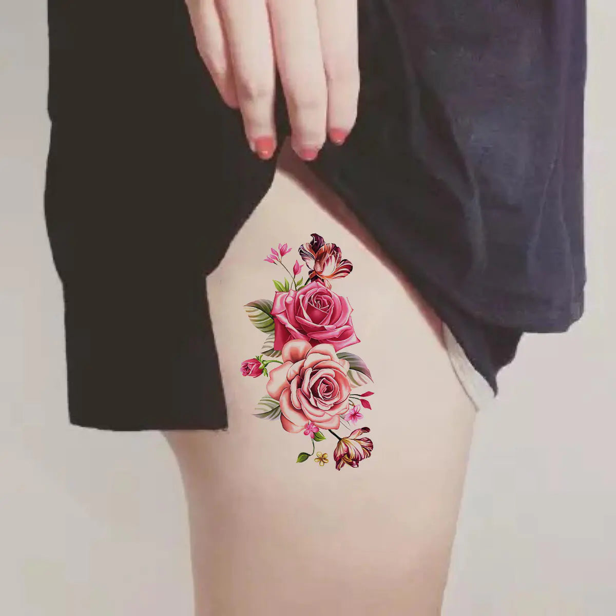 Waterproof Colorful Tattoo Stickers - Floral Designs