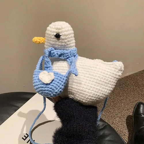 Handmade Woolen Bag with Cartoon Cute Duck Design