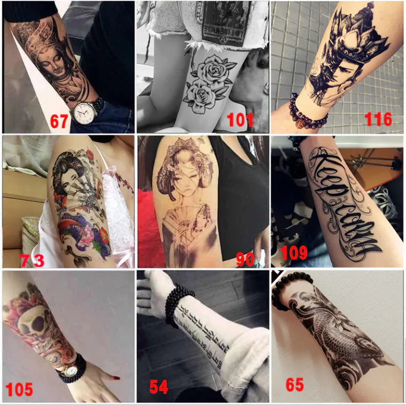 Waterproof Tattoo Stickers with Colorful Designs