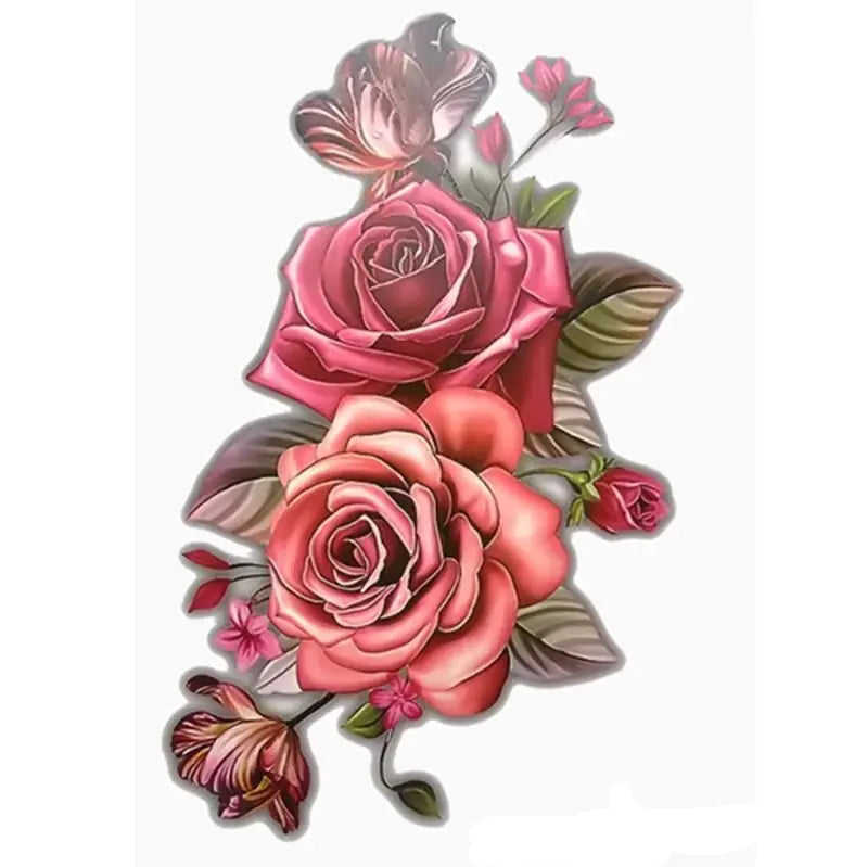 Waterproof Colorful Tattoo Stickers - Floral Designs
