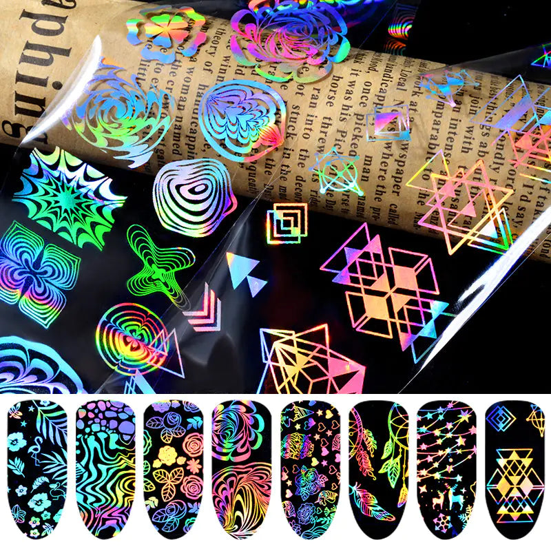 Holographic Starry Sky Nail Art Transfer Stickers